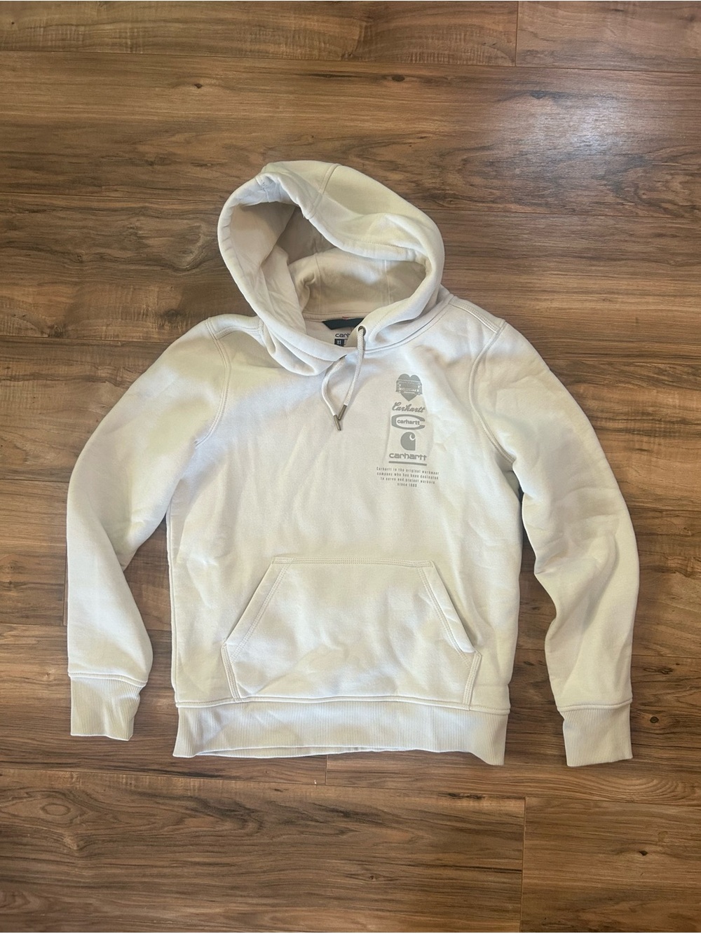Carhartt Men's Off-White Hooded Pullover Sweatshirt
